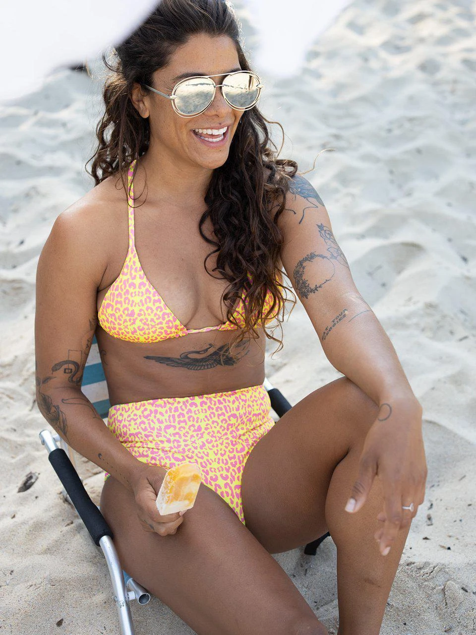 Dollboxx Bambi Y Back String Bikini Top - Savage Yellow/Pink 7 Dollboxx Bambi Y Back String Bikini Top - Savage Yellow/Pink - Image 7