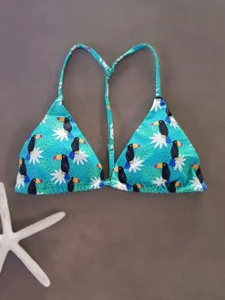 Dollboxx Bambi Y Back String Bikini Top - Toucan Party