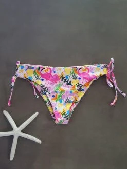 Dollboxx Bobby Classic Drawstring Bikini Bottom - Flamingo Dance
