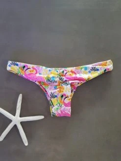 Dollboxx Flaunt It Cheeky Bikini Bottom - Flamingo Dance