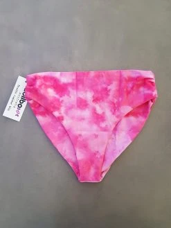 Dollboxx Mami High Waisted Bikini Bottom - Tie Dye Pink