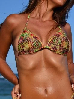 Dollboxx Mega Boost Bikini Top - Aztec Rainbow