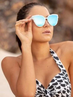 Dollboxx Slay White Luxe - Blue/Aqua Sunglasses -Swimwear Sales Store Slay White Luxe BlueAqua Sunglasses Sunglasses dollboxx 3