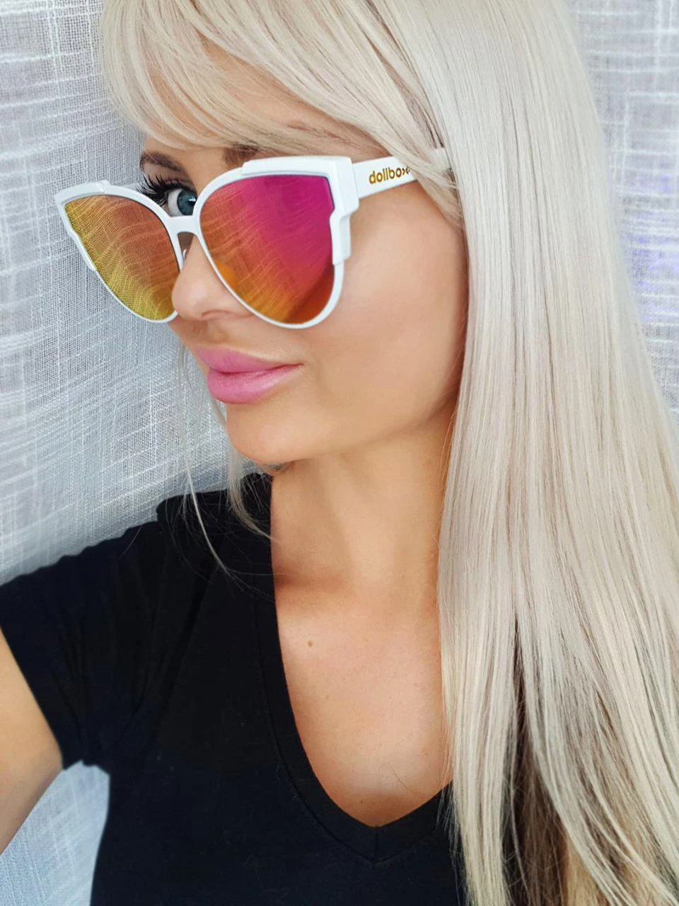 Dollboxx Slay White Luxe - Pink/Orange Sunglasses 28 Dollboxx Slay White Luxe - Pink/Orange Sunglasses - Image 28
